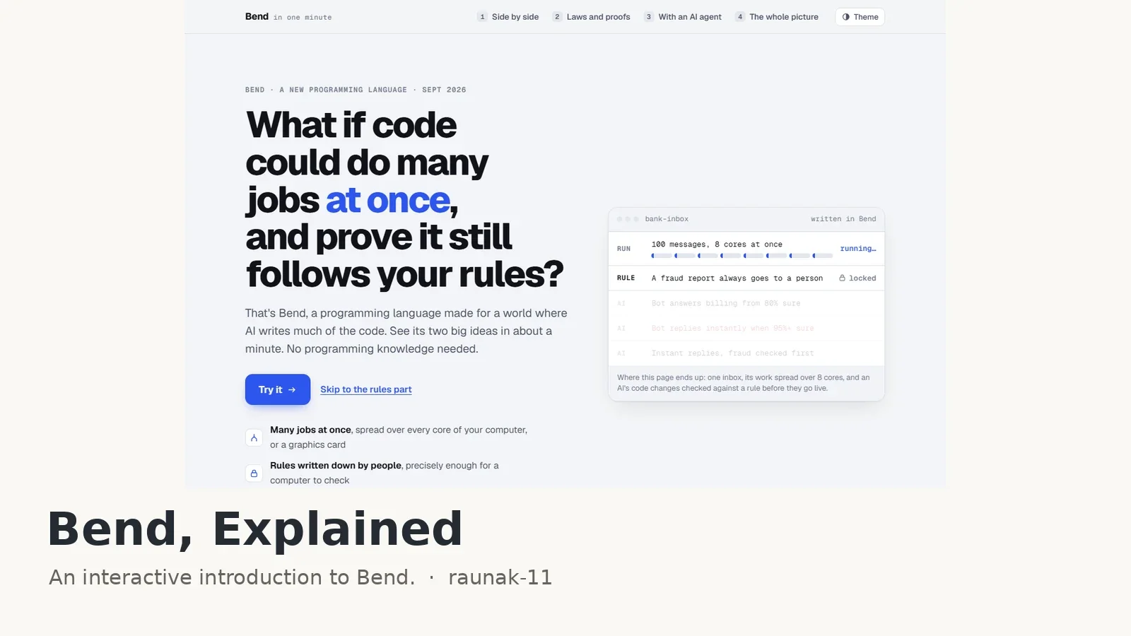 Preview of Bend, Explained