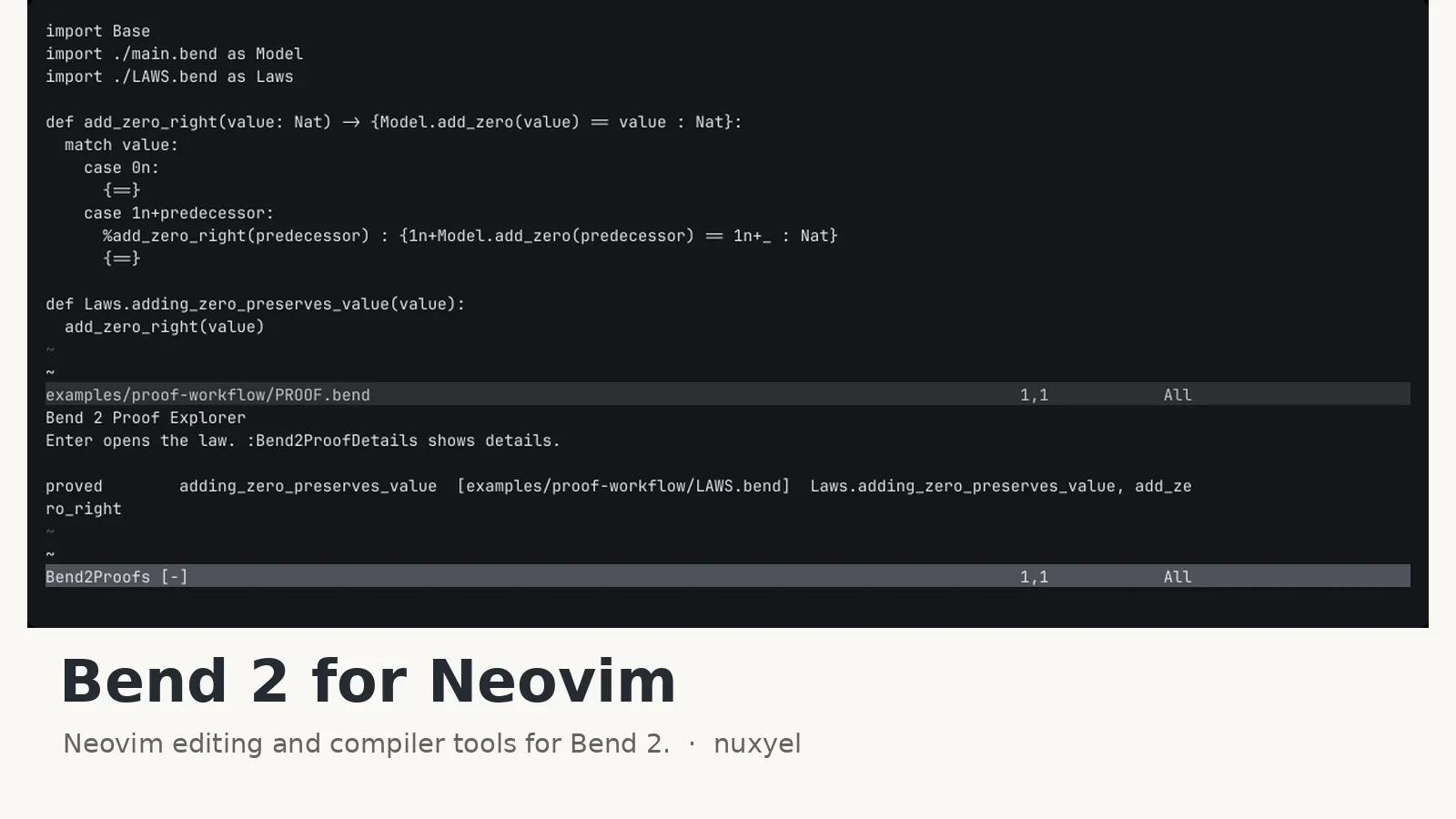 Preview of Bend 2 for Neovim