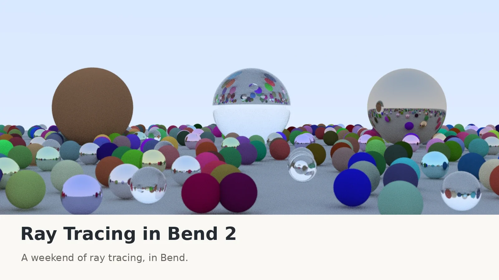 Preview of Ray Tracing in Bend 2